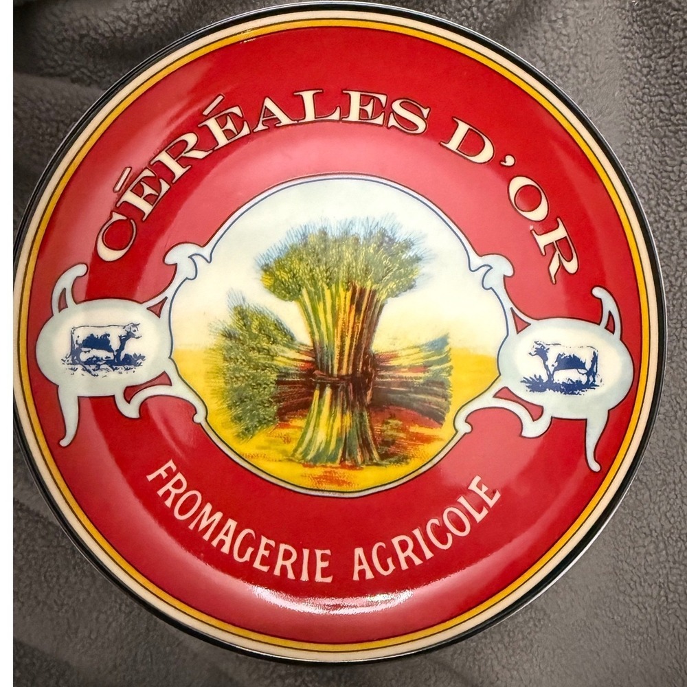 Pier 1 Imports Cereales D'Or Fromagerie Agricole Porcelain Cheese Plate 6.25"